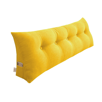 150cm Yellow Triangular Wedge Bed Pillow Headboard Backrest Bedside Tatami Cushion Home Decor image