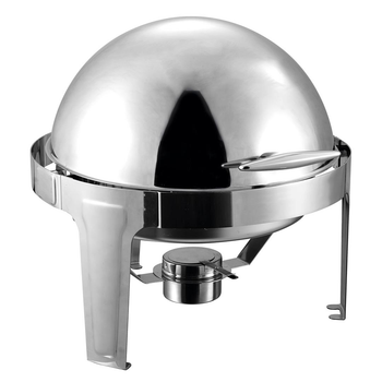 6L Stainless Steel Chafing Food Warmer Catering Dish Round Roll Top image