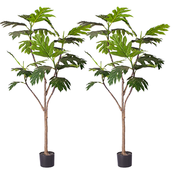 2X 180cm Artificial Natural Green Split-Leaf Philodendron Tree Fake Tropical Indoor Plant Home Office Decor image