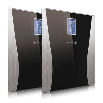 2X Wireless Digital Body Fat LCD Bathroom Weighing Scale Electronic Weight Tracker Black image