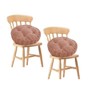 2X Coffee Round Cushion Soft Leaning Plush Backrest Throw Seat Pillow Home Office Decor image