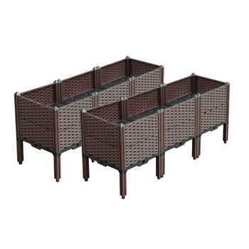 2X 120cm Raised Planter Box Vegetable Herb Flower Outdoor Plastic Plants Garden Bed with Legs Deepen image