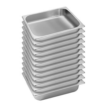 12X Gastronorm GN Pan Full Size 1/2 GN Pan 6.5cm Deep Stainless Steel Tray image
