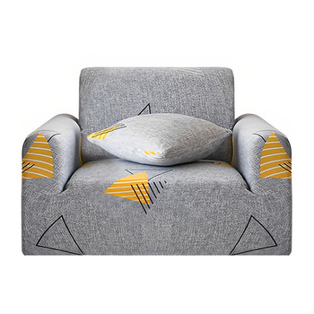 1-Seater Geometric Print Sofa Cover Couch Protector High Stretch Lounge Slipcover Home Decor image