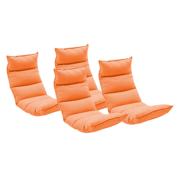 4X Foldable Tatami Floor Sofa Bed Meditation Lounge Chair Recliner Lazy Couch Orange image