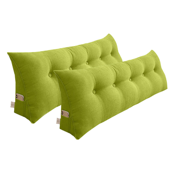 2X 150cm Green Triangular Wedge Bed Pillow Headboard Backrest Bedside Tatami Cushion Home Decor image