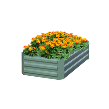 120X90cm Rectangle Galvanised Raised Garden Bed Vegetable Herb Flower Outdoor Planter Box image