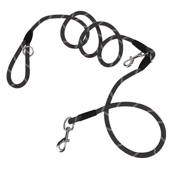 220cm Multifunction Hands-Free Rope Pet Cat Dog Puppy Double Ended Leash for Walking Training Tracking Obedience Black image