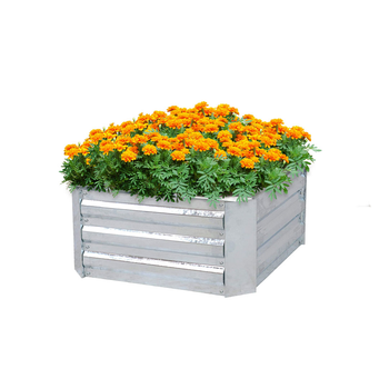90cm Square Galvanised Raised Garden Bed Vegetable Herb Flower Outdoor Planter Box image