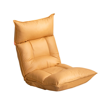 Yellow Lounge Recliner Lazy Sofa Bed Tatami Cushion Collapsible Backrest Seat Home Office Decor image