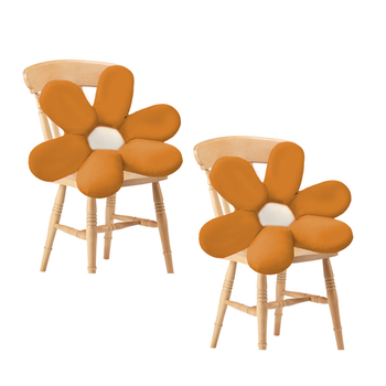 2X Coffee Daisy Flower Shape Cushion Soft Leaning Bedside Pad Floor Plush Pillow Home Decor image