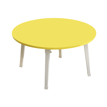 Yellow Portable Floor Table Small Round Space-Saving Mini Desk Home Decor image