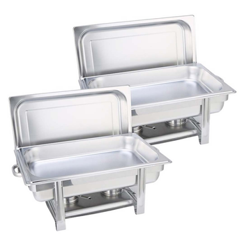 2X Single Tray Stainless Steel Chafing Catering Dish Food Warmer image