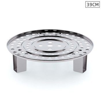 39cm Stainless Steel Steamer Insert Stock Pot Steaming Rack Stockpot Tray image