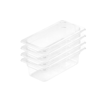 100mm Clear Gastronorm GN Pan 1/3 Food Tray Storage Bundle of 4 image