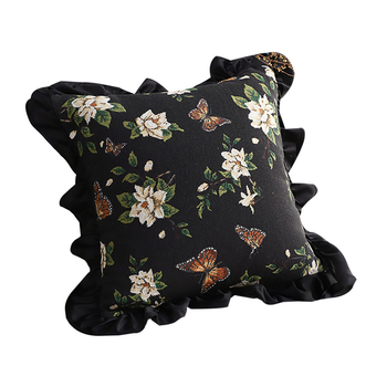 45cm Square Vintage Decorative Embroidered Square Throw Pillow image
