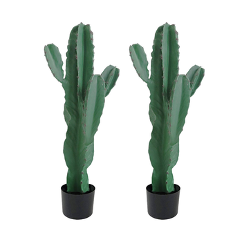 2X 70cm Green Artificial Indoor Cactus Tree Fake Plant Simulation Decorative 5 Heads image