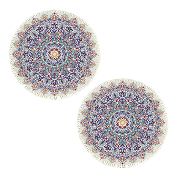 2X 120cm Mandala Round Area Thick Anti-slip Doormat, Home Decor image