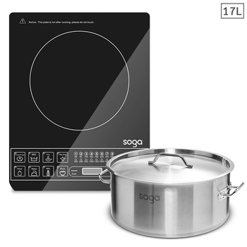 Electric Smart Induction Cooktop and 17L Stainless Steel Stockpot image