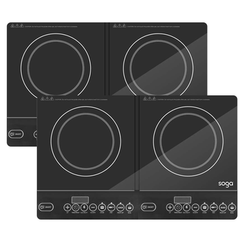 2X Cooktop Portable Induction LED Electric Double Duo Hot Plate Burners Cooktop Stove image