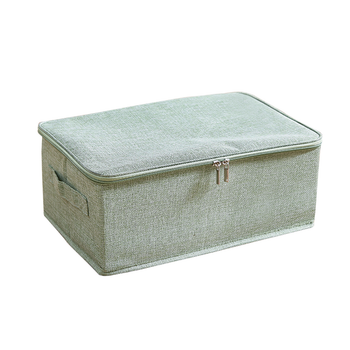 Green Small Portable Double Zipper Storage Box Moisture Proof Clothes Basket Foldable Home Organiser image
