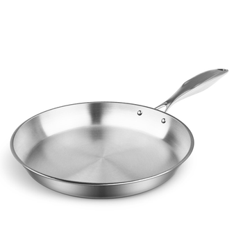 Stainless Steel Fry Pan 34cm Frying Pan Top Grade Induction Cooking FryPan image