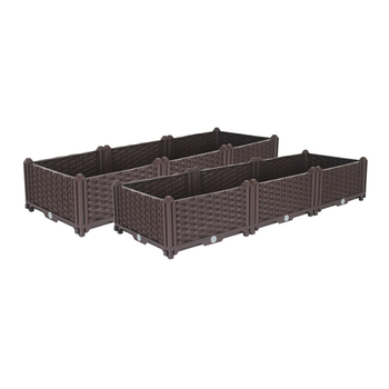 2X 120cm Raised Planter Box Vegetable Herb Flower Outdoor Plastic Plants Garden Bed image