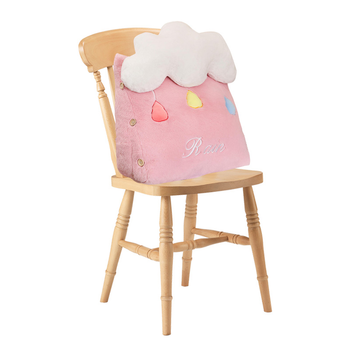Pink Cute Rain Cloud Cushion Soft Leaning Lumbar Wedge Pillow Bedside Plush Home Decor image