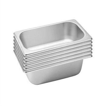 6X Gastronorm GN Pan Full Size 1/3 GN Pan 10cm Deep Stainless Steel Tray image
