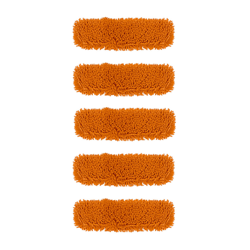 5X 50x12 Orange Microfiber Flat Mop Floor Cleaning Pads Rotating Dust Remover image