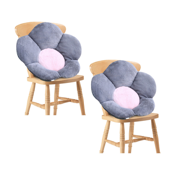 2X Dark Gray Whimsical Big Flower Shape Cushion Soft Leaning Bedside Pad Floor Plush Pillow Home Decor image
