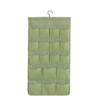 Green Double Sided Hanging Storage Bag Underwear Bra Socks Mesh Pocket Hanger Home Organiser image