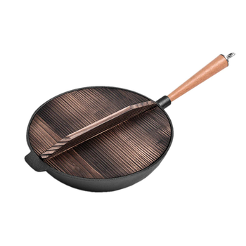 31cm Commercial Cast Iron Wok FryPan Fry Pan image