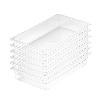 100mm Clear Gastronorm GN Pan 1/1 Food Tray Storage Bundle of 6 image