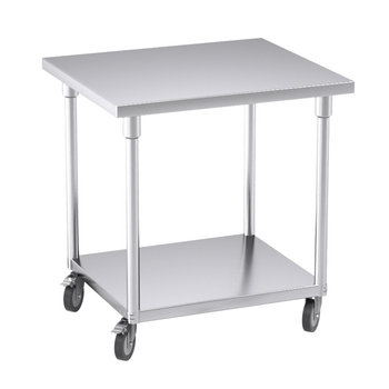 80cm Commercial Catering Kitchen Stainless Steel Prep Work Bench Table with Wheels image