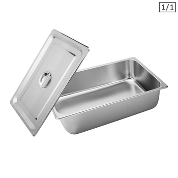 Gastronorm GN Pan Full Size 1/1 GN Pan 15cm Deep Stainless Steel Tray With Lid image