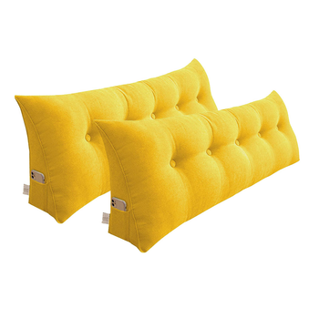 2X 120cm Yellow Triangular Wedge Bed Pillow Headboard Backrest Bedside Tatami Cushion Home Decor image