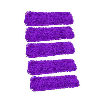 5X 90x22 Purple Microfiber Flat Mop Floor Cleaning Pads Rotating Dust Remover image