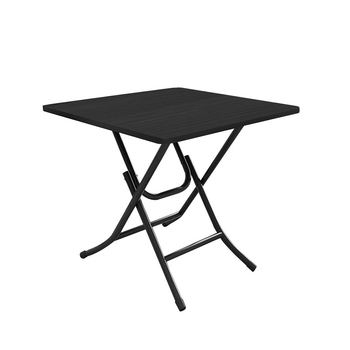 Black Dining Table Portable Square Surface Space Saving Folding Desk with Lacquered Legs Home Decor image