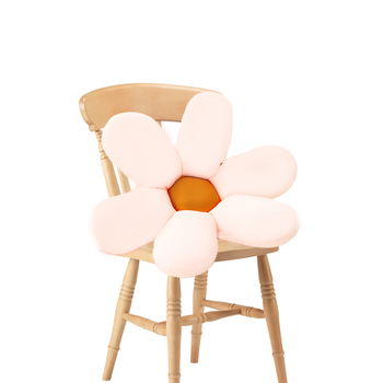 White Daisy Flower Shape Cushion Soft Leaning Bedside Pad Floor Plush Pillow Home Decor image