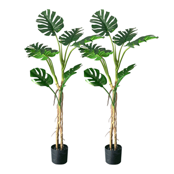 2X 160cm Tropical Monstera Palm Artificial Plant Tree, Real Touch Technology, with UV Protection image