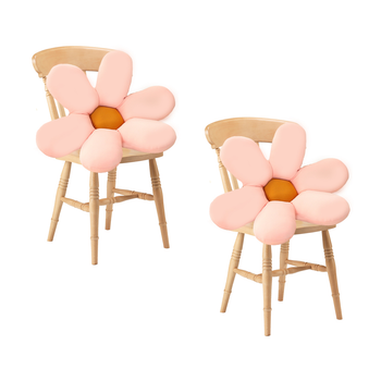 2X Pink Daisy Flower Shape Cushion Soft Leaning Bedside Pad Floor Plush Pillow Home Decor image