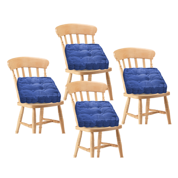 4X Blue Square Cushion Soft Leaning Plush Backrest Throw Seat Pillow Home Office Decor image