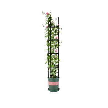 163cm 4-Bar Plant Frame Stand Trellis Vegetable Flower Herbs Outdoor Vine Support Garden Rack with Rings image