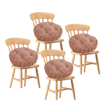 4X Coffee Round Cushion Soft Leaning Plush Backrest Throw Seat Pillow Home Office Decor image