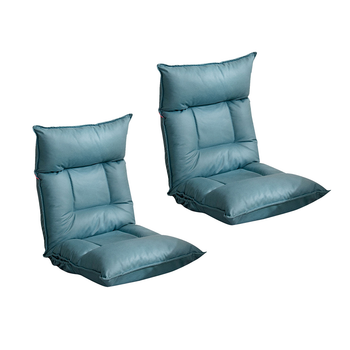 2X Green Lounge Recliner Lazy Sofa Bed Tatami Cushion Collapsible Backrest Seat Home Office Decor image