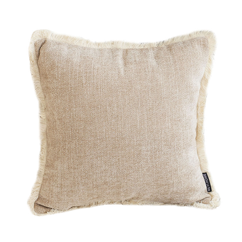 45cm Milk Coffee Home Aesthetic Chenille Texture Tassel Square Throw pillow image