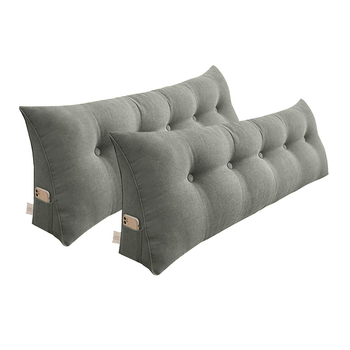 2X 100cm Light Grey Triangular Wedge Bed Pillow Headboard Backrest Bedside Tatami Cushion Home Decor image