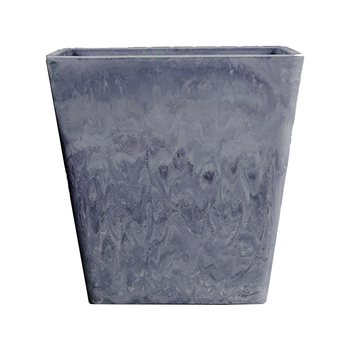 27cm Weathered Grey Square Resin Plant Flower Pot in Cement Pattern Planter Cachepot for Indoor Home Office image