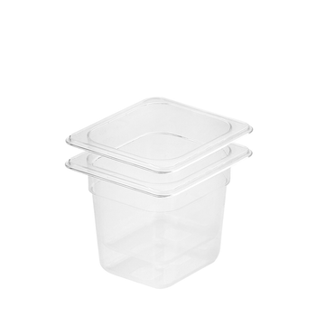 150mm Clear Gastronorm GN Pan 1/6 Food Tray Storage Bundle of 2 image